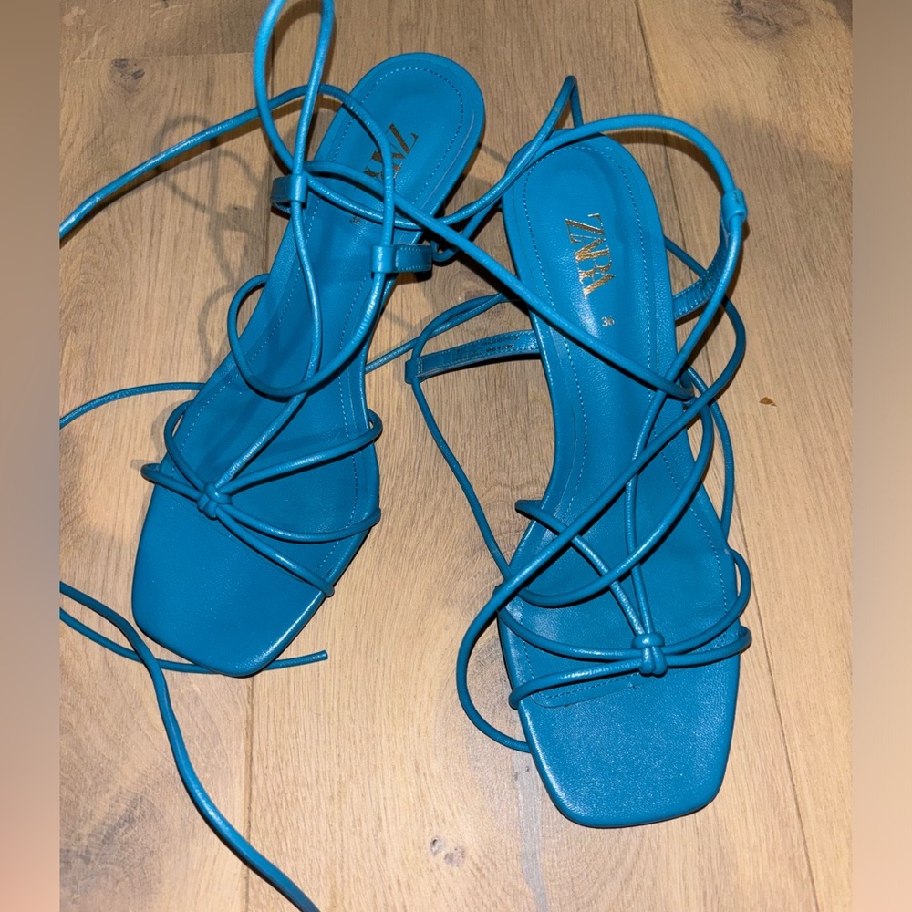 Zara wrap tie shoes